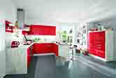 纯色与木纹混合搭配U型整体橱柜厨房